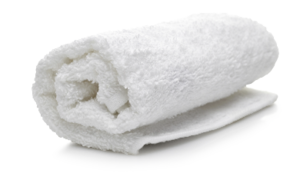 gerolltes weißes Handtuch