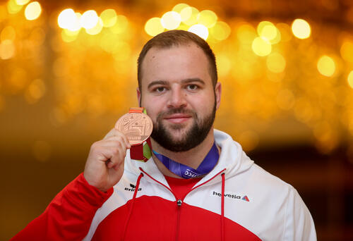 Lukas Weißhaidinger (AUT) - Athletics - IAAF World Championships 2019 - Siegerfeier (Quelle: GEPA pictures/Mario Kneisl)