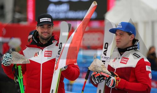 Super-G Garmisch am 6.2.2021 Vincent Kriechmayr und Matthias Mayer (Quelle: Gepa Pictures)